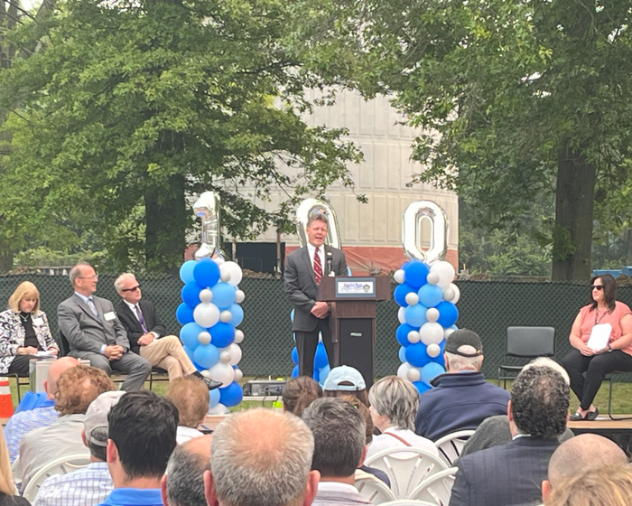 Jericho Water District Superintendent Peter Logan speaking during the Centennial Celebration